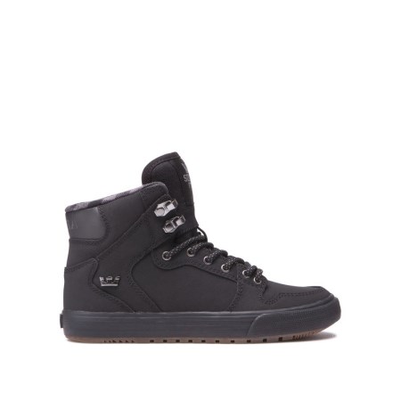 Supra Vaider Cold Weather Kids High Tops Shoes Black UK 07DOH